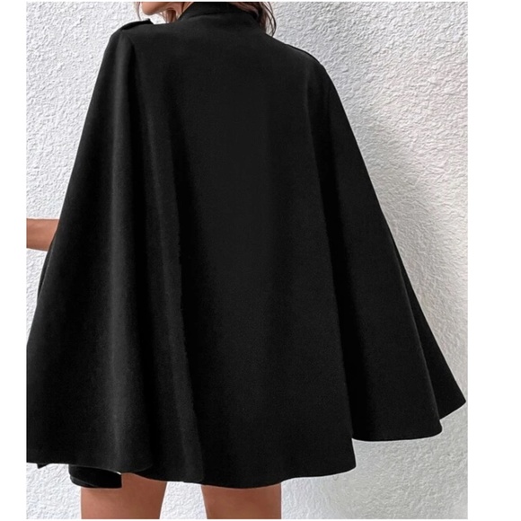 Classic Double Button Cape Jacket Coat - Picture 5 of 7